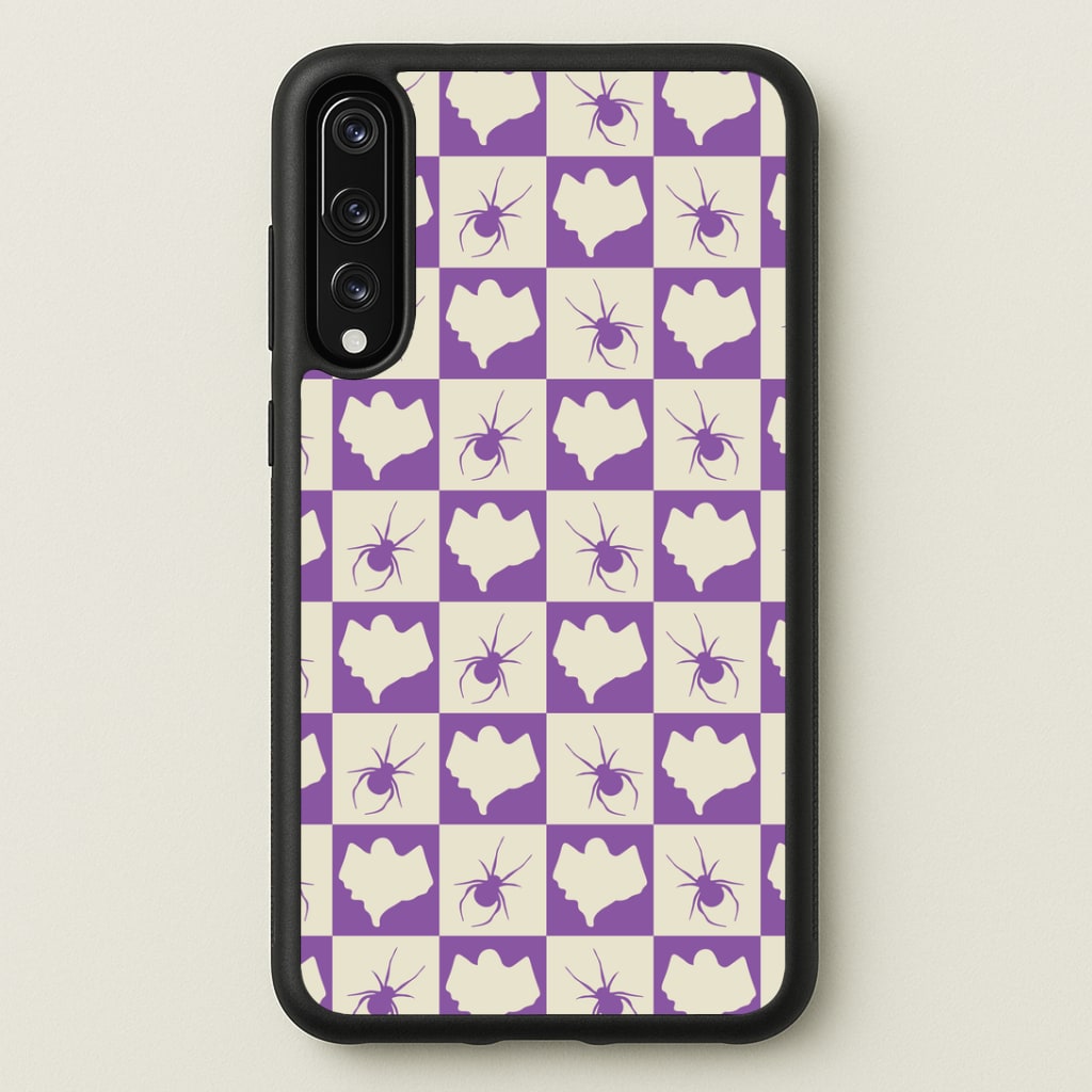 Spiders And Ghosts Checkered Pattern I Huawei P20 Pro Case