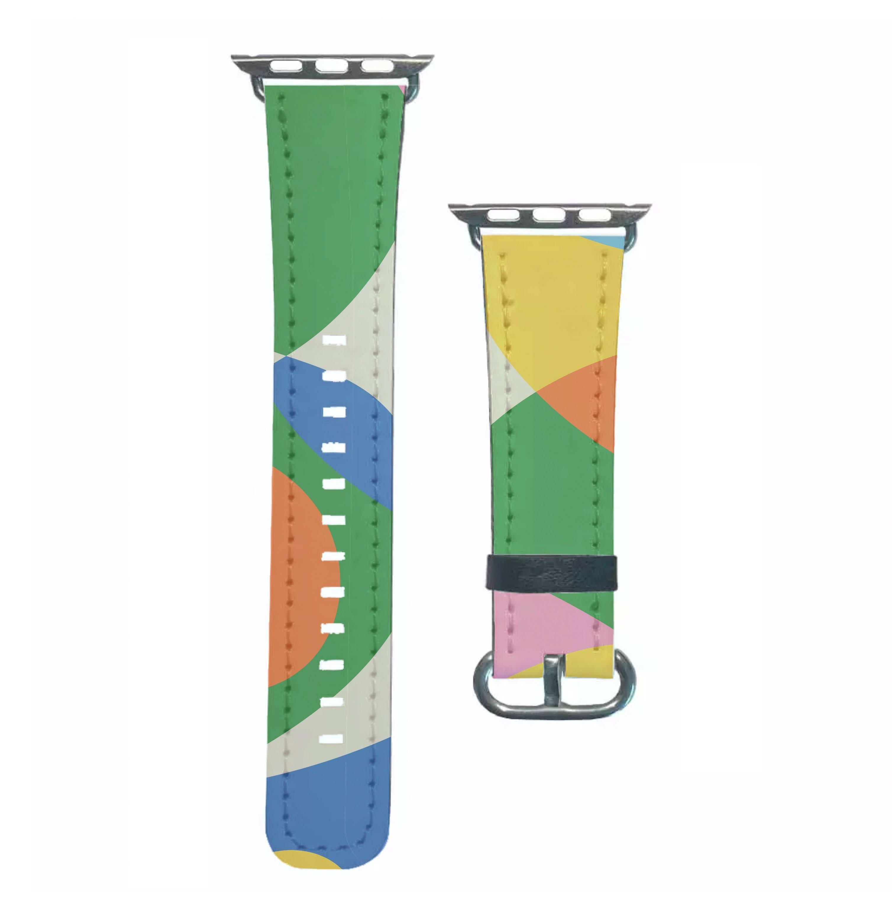 Colourful Abstract Shapes Pattern Apple Watch Strap
