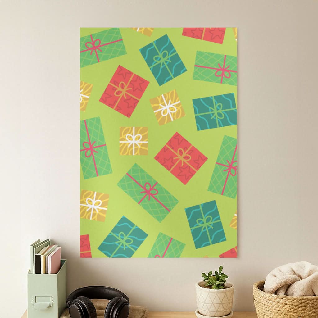Colourful Abstract Christmas Presents Pattern Poster