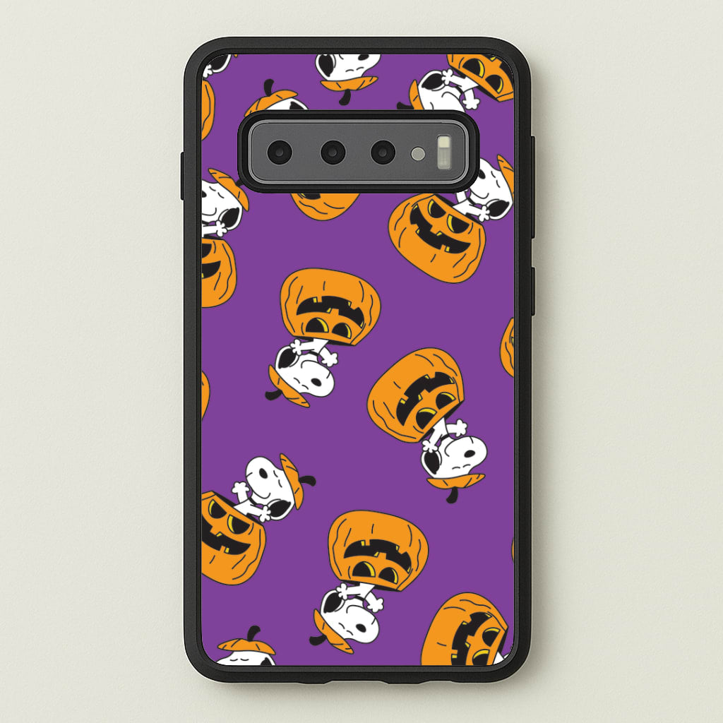 Cartoon Beagle Pumpkin Pattern Galaxy S10 Case