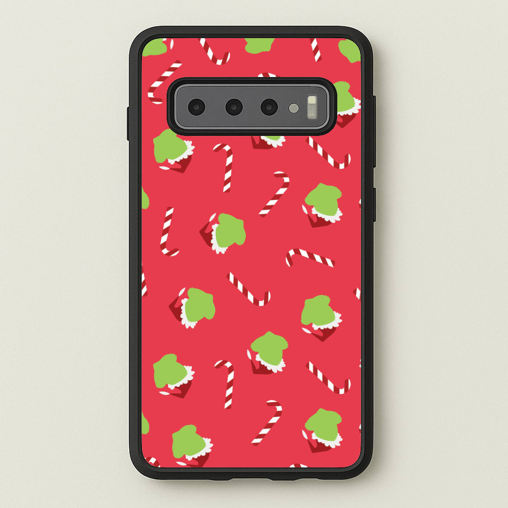Green Creature And Candy Canes Pattern Galaxy S10 Case