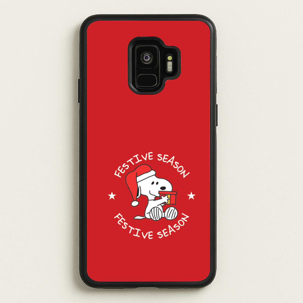 Cartoon Beagle Festive Season Galaxy S9 Case