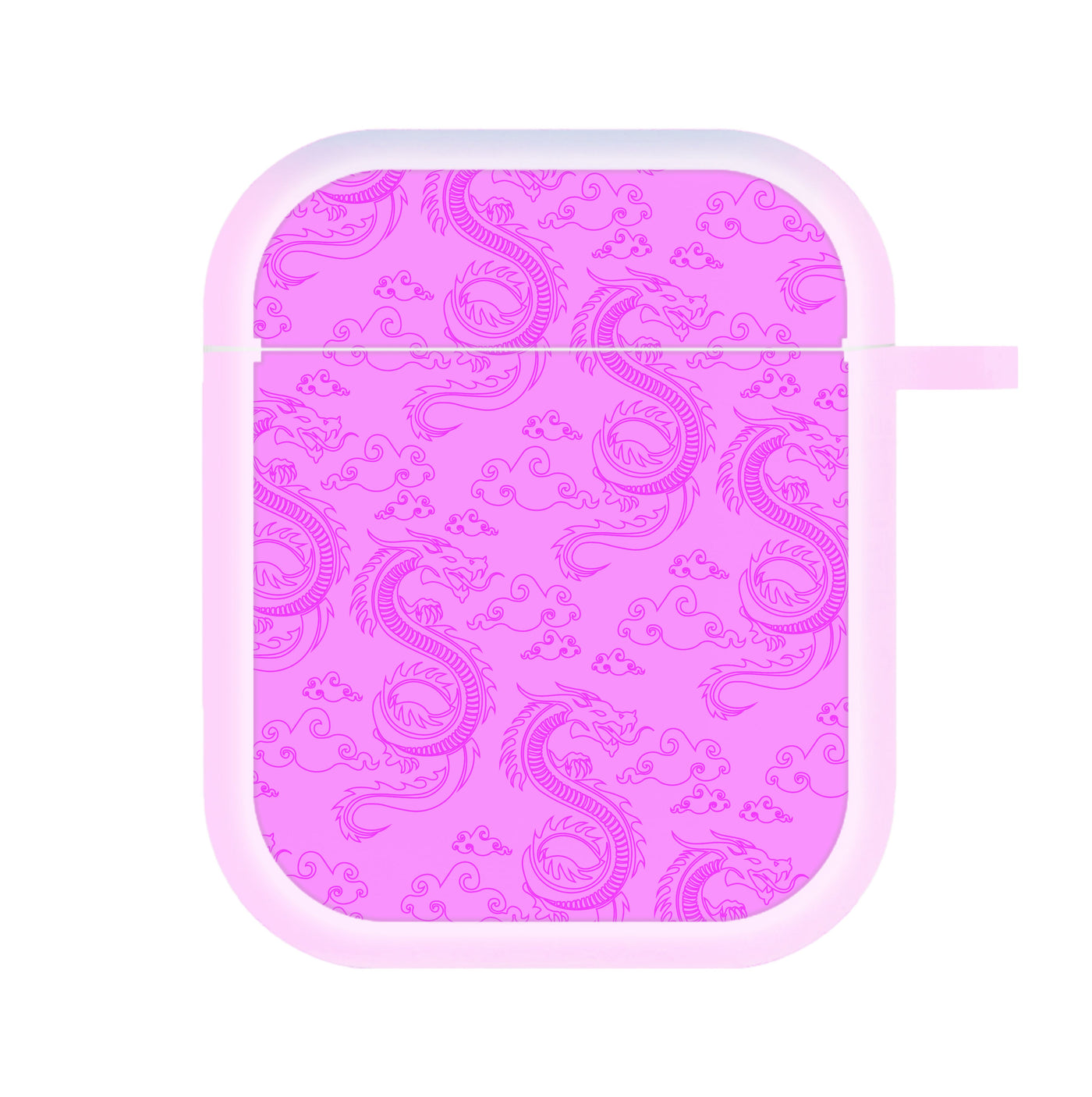 Pink Dragon Pattern AirPods Case