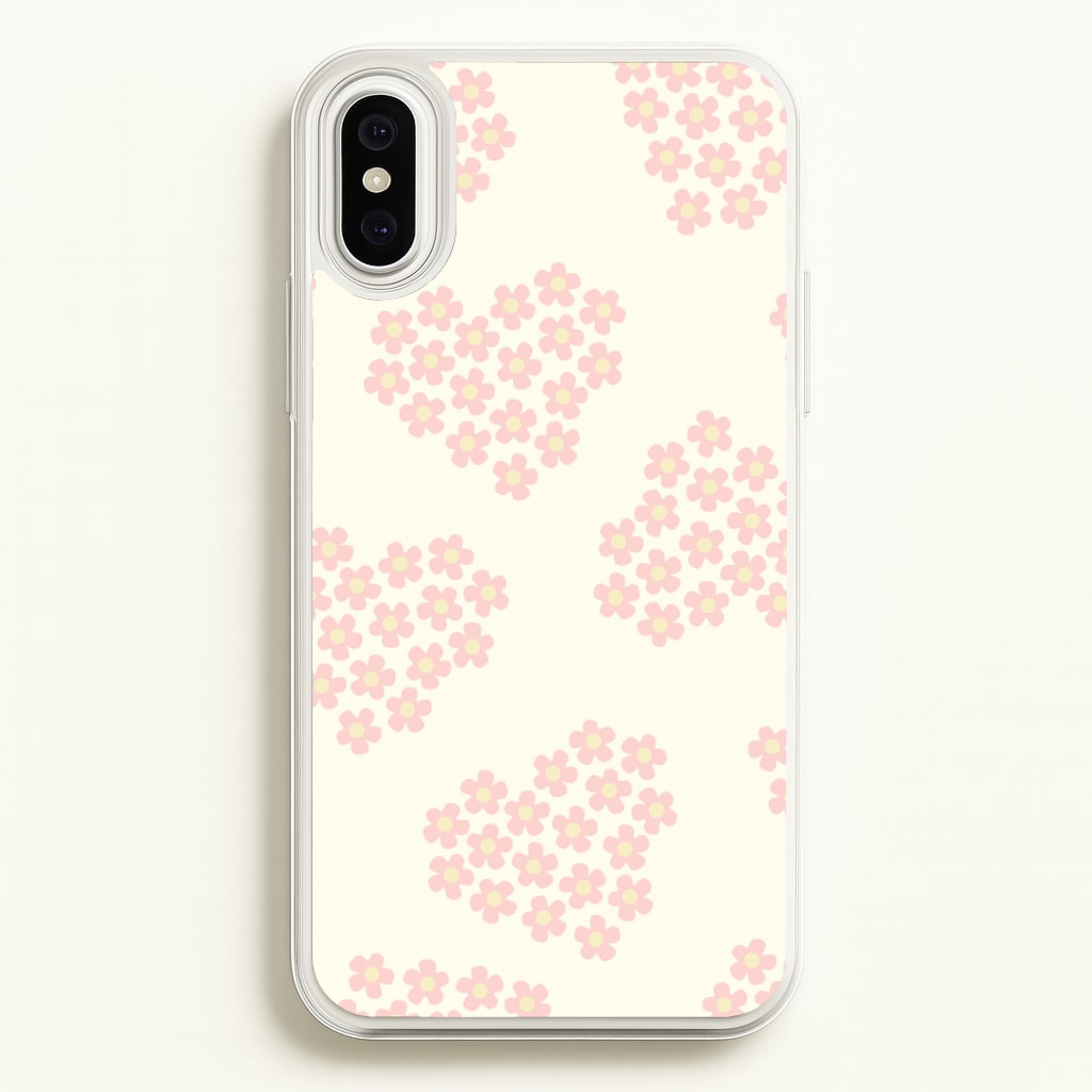 Flower Hearts Pattern iPhone XS Max Case