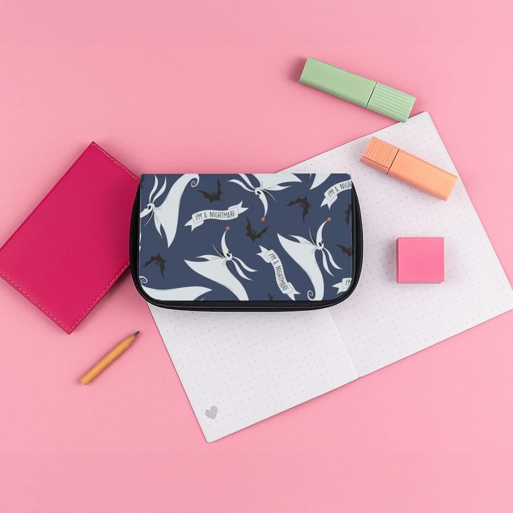 Skeleton Dog And Bats Pattern Pencil Case