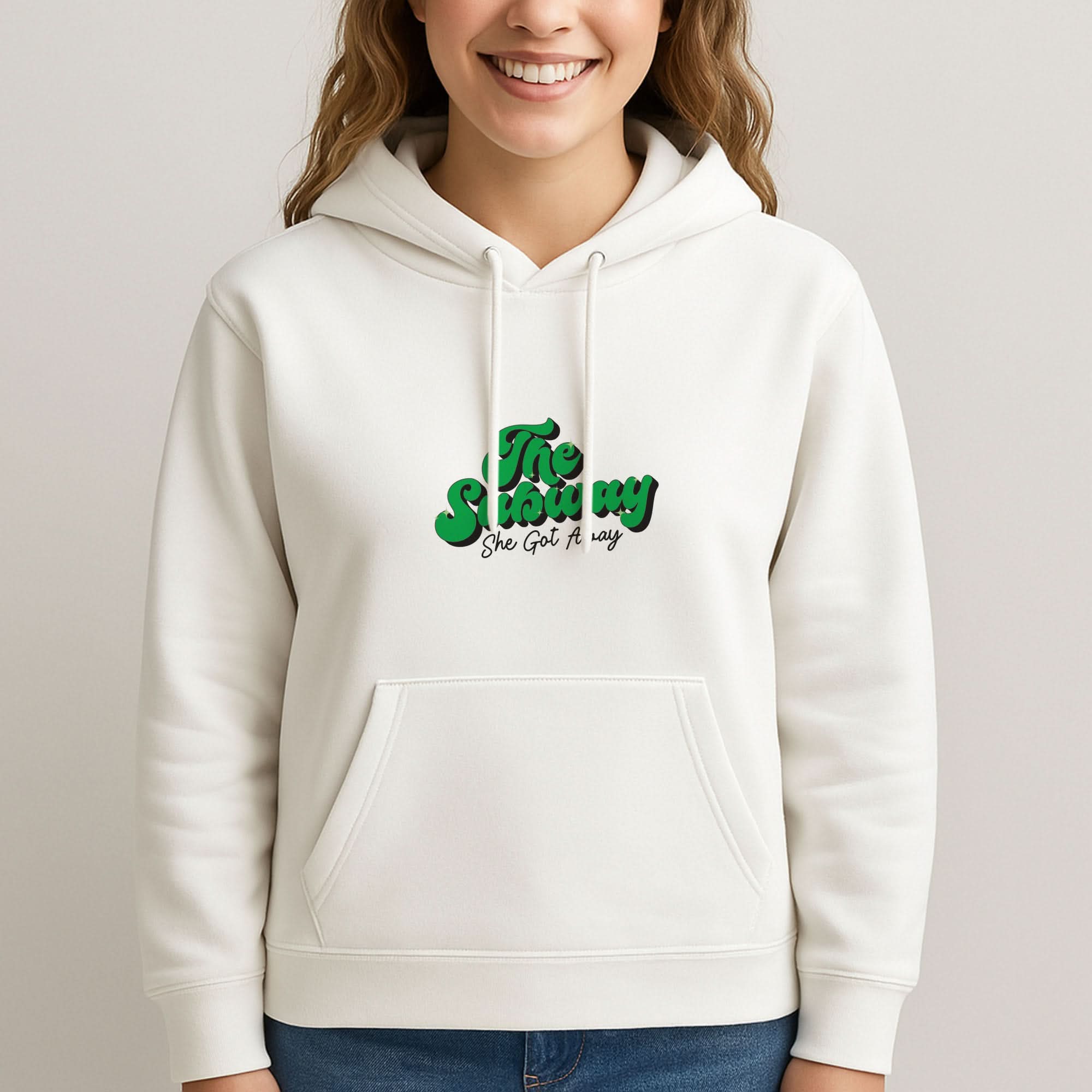 Subway Green Womans Hooded Sweatshirt