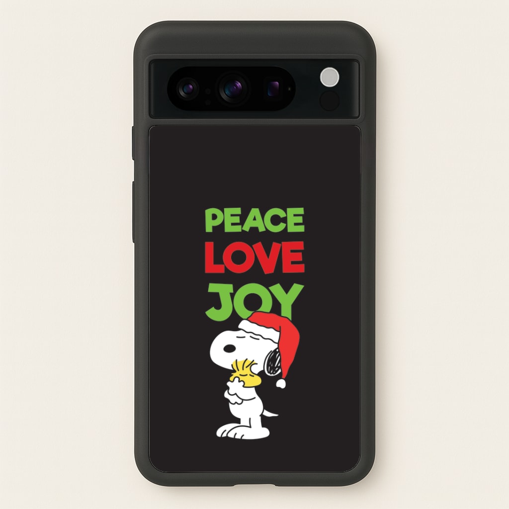Peace, Love, Joy Christmas Cartoon Beagle Google Pixel 8 Pro Case
