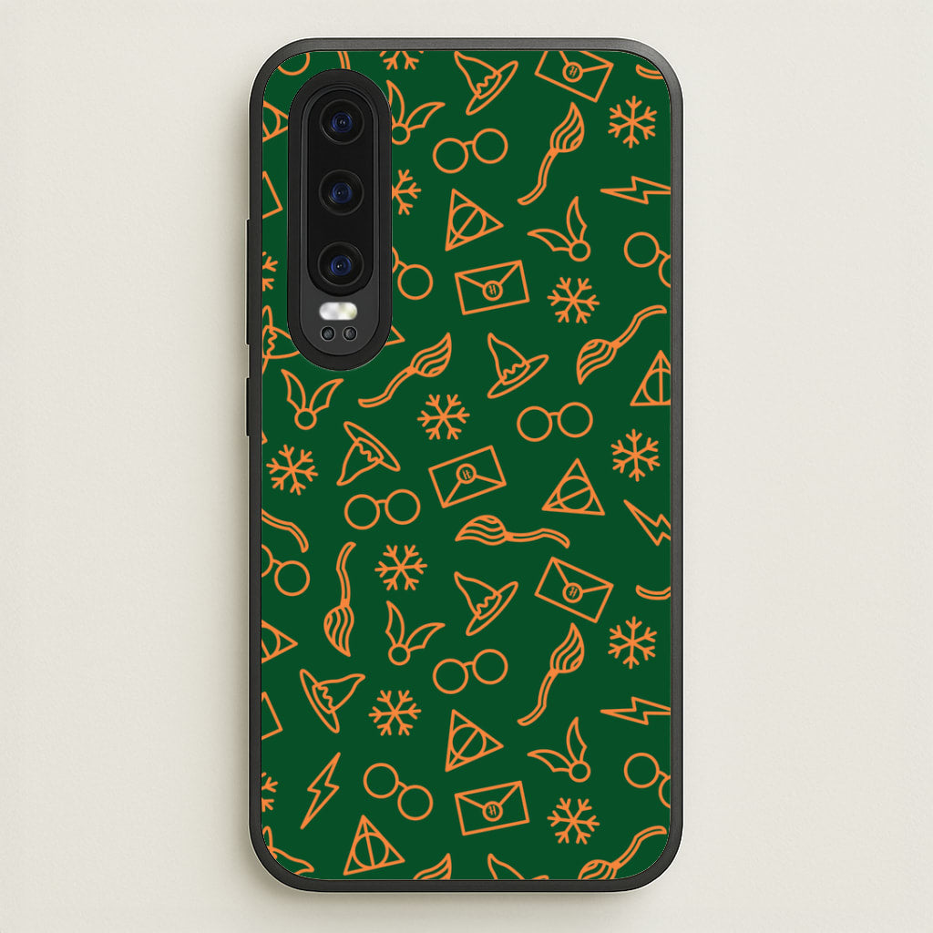 Christmas Wizard Icons Pattern Huawei P30 Case