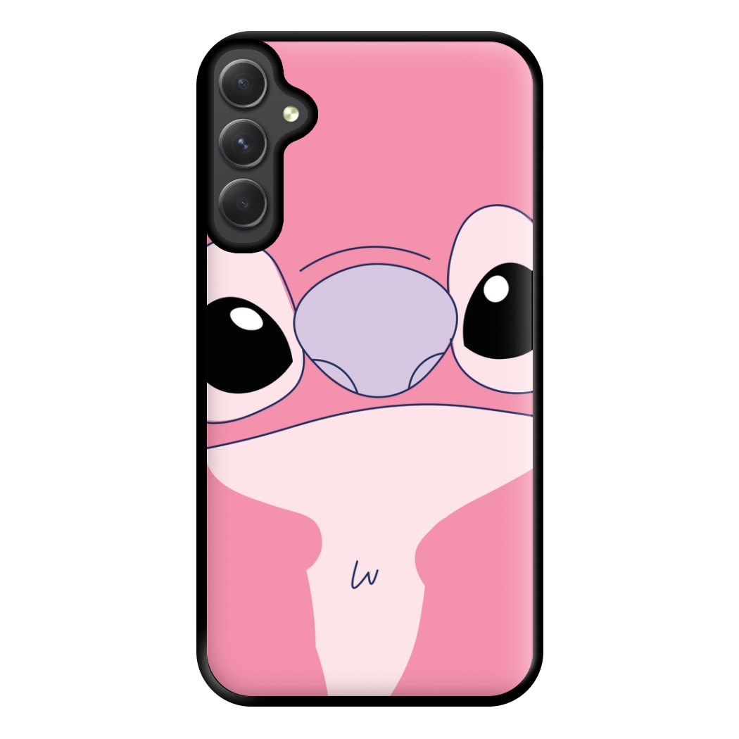 Cute Pink Alien Face Galaxy A34 Case