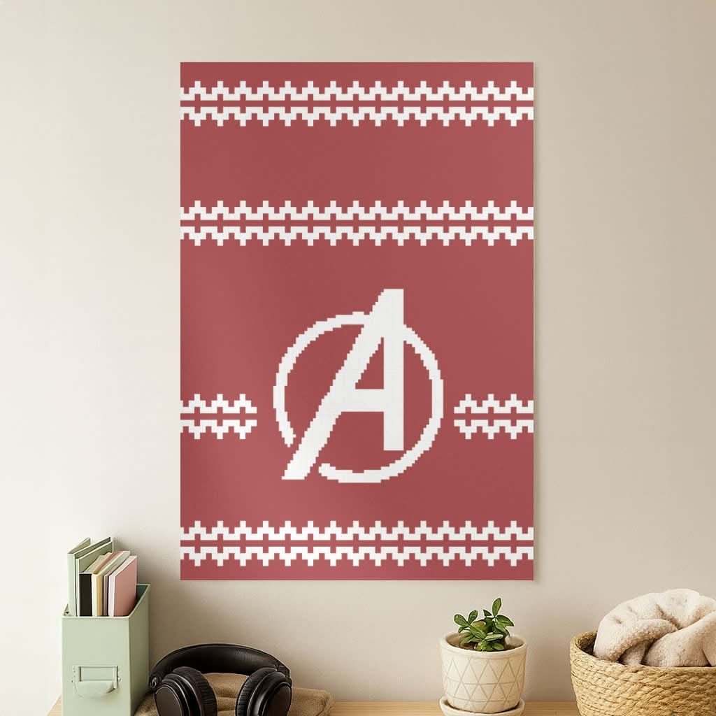 Superhero Team Red Christmas Jumper  Poster