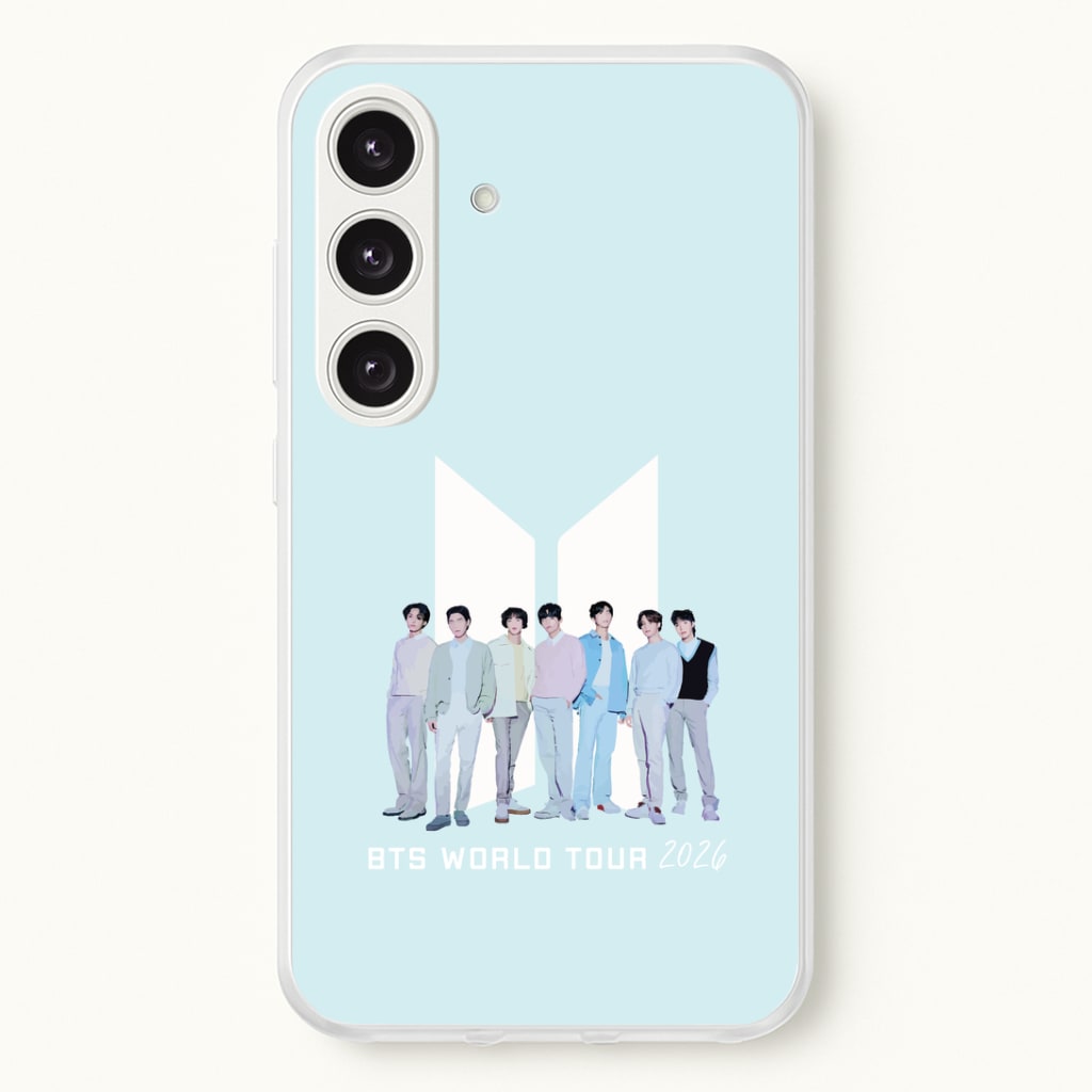 K-Pop Band Tour Pastel Blue Galaxy S25 Plus Case