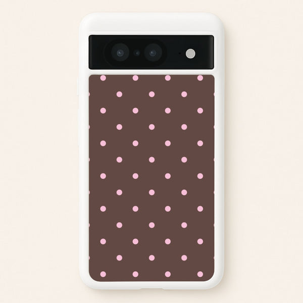 Chocolate & Strawberry Polka Dots Google Pixel 8 Case