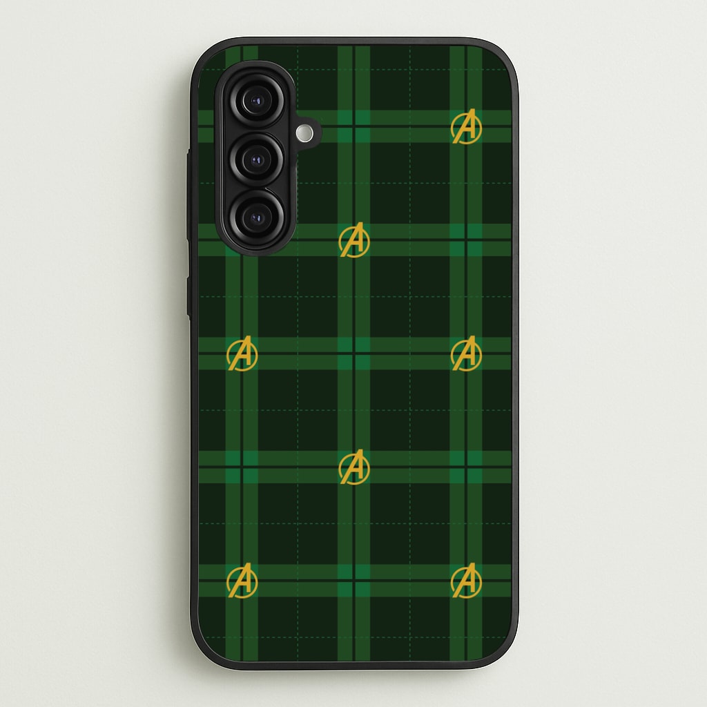 Superhero Team Green Tartan Pattern Galaxy A16 Case