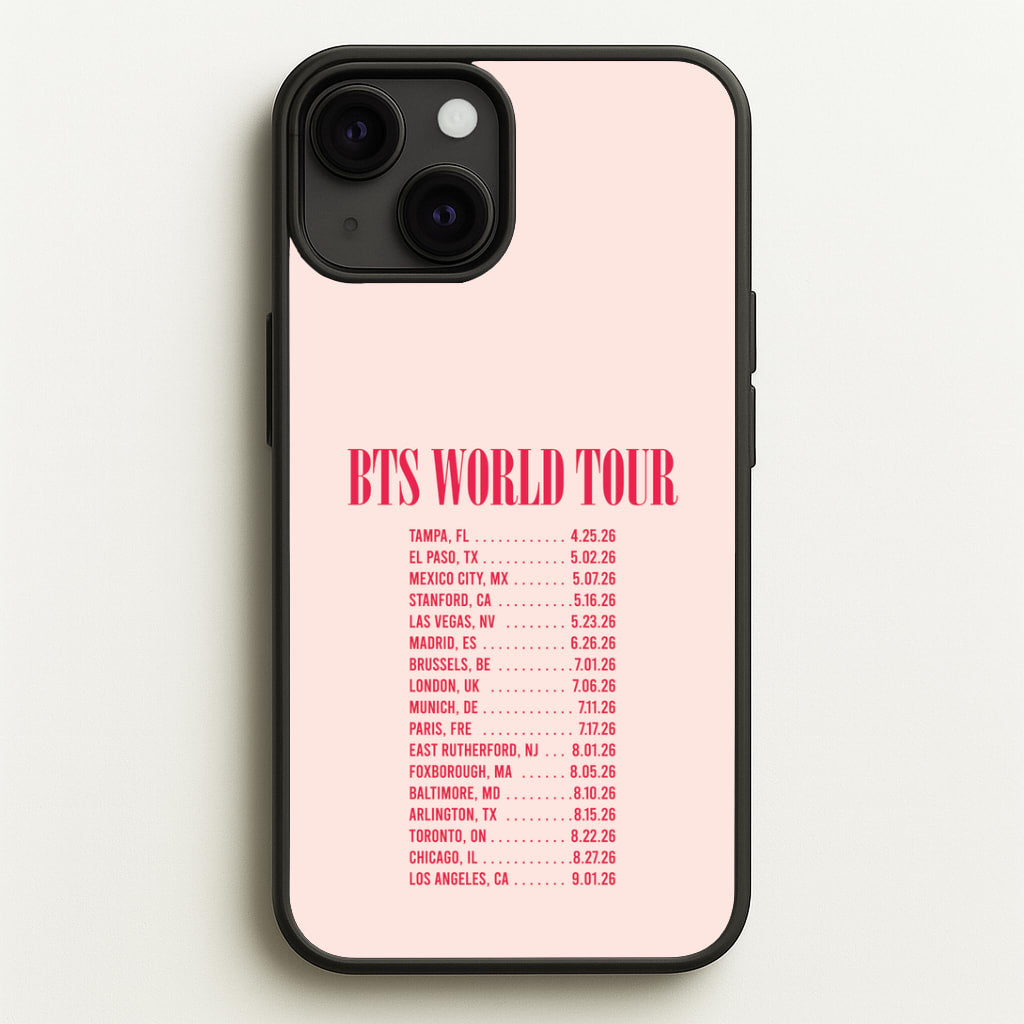 K-Pop Band World Tour List 2026 iPhone 13 Case