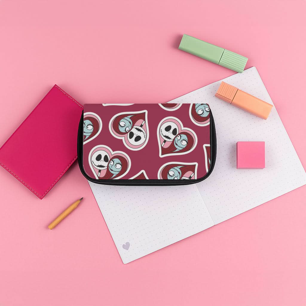 J And S Heart Pattern Pencil Case