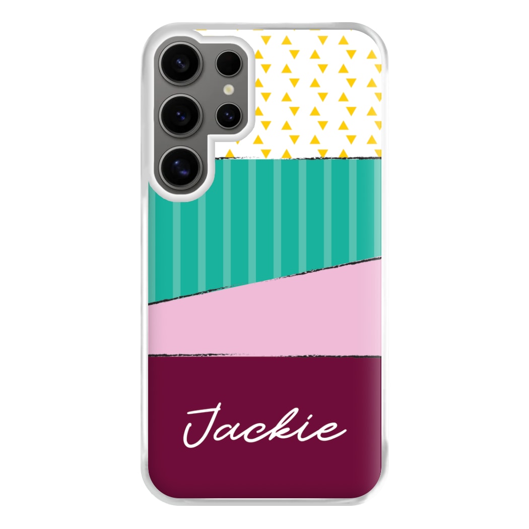Geometric Patterns Personalised Name Galaxy S24 Ultra Case