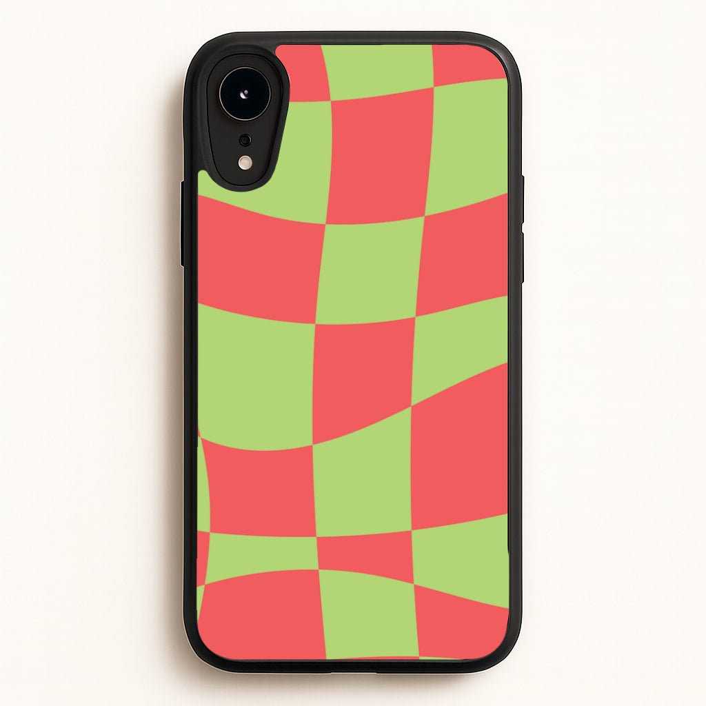 Abstract Red And Green Christmas Pattern iPhone XR Case