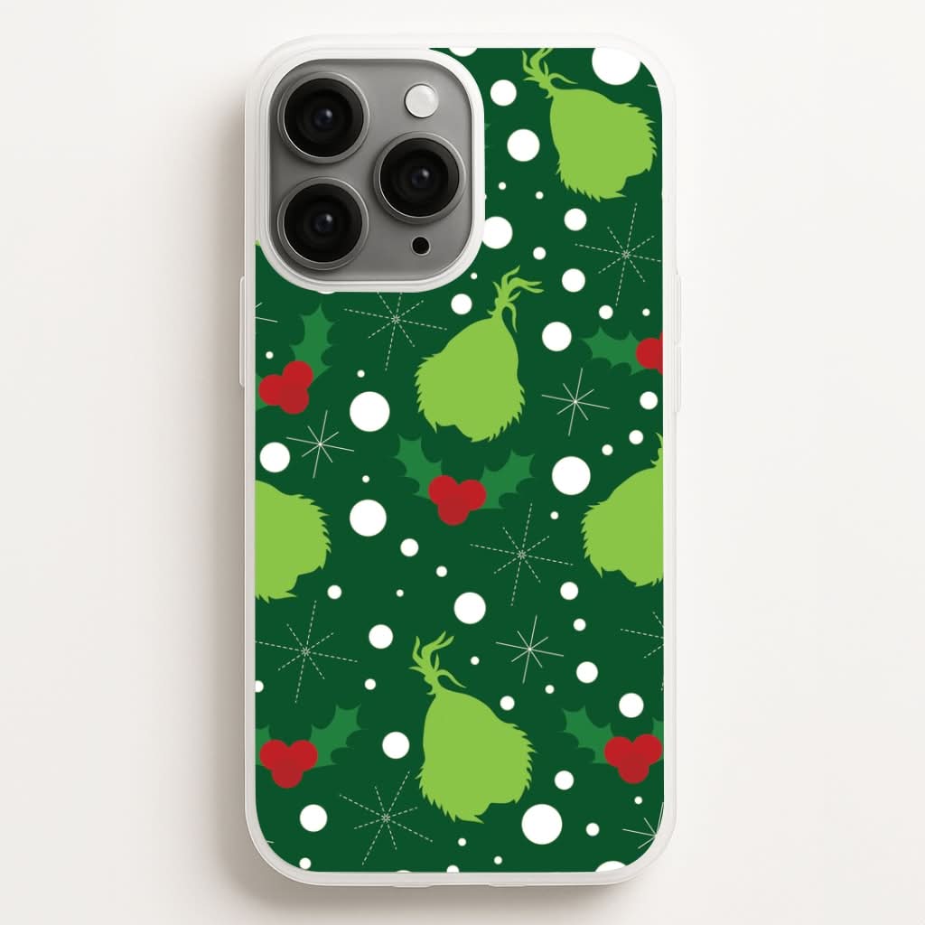 Green Creature Christmas Pattern Phone Case for Apple iPhone, Samsung Galaxy, Huawei and Google Pixel