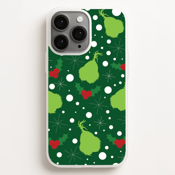 Green Creature Christmas Pattern iPhone 16 Pro Case