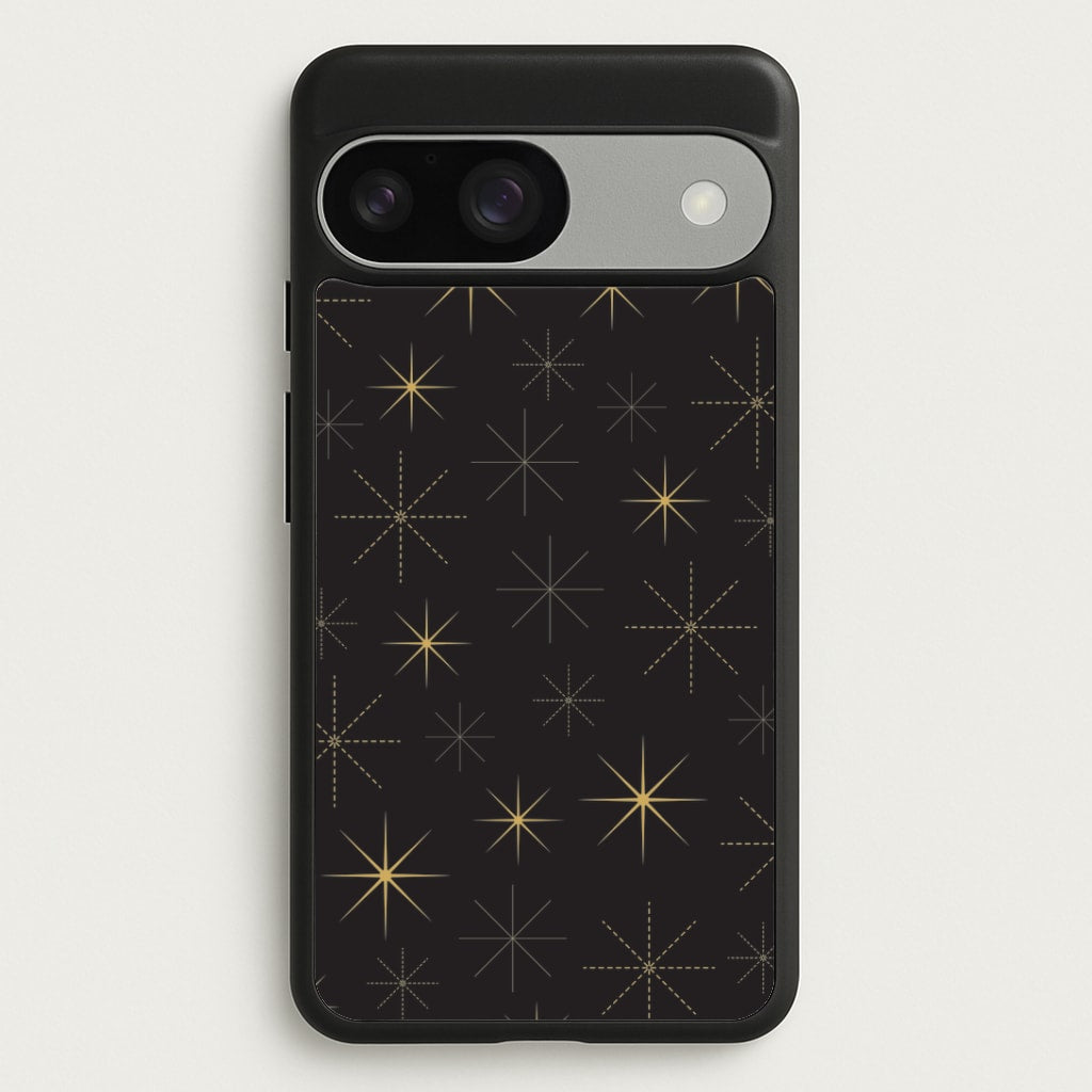 Christmas Gold Stars Pattern Google Pixel 9 / 9 Pro Case
