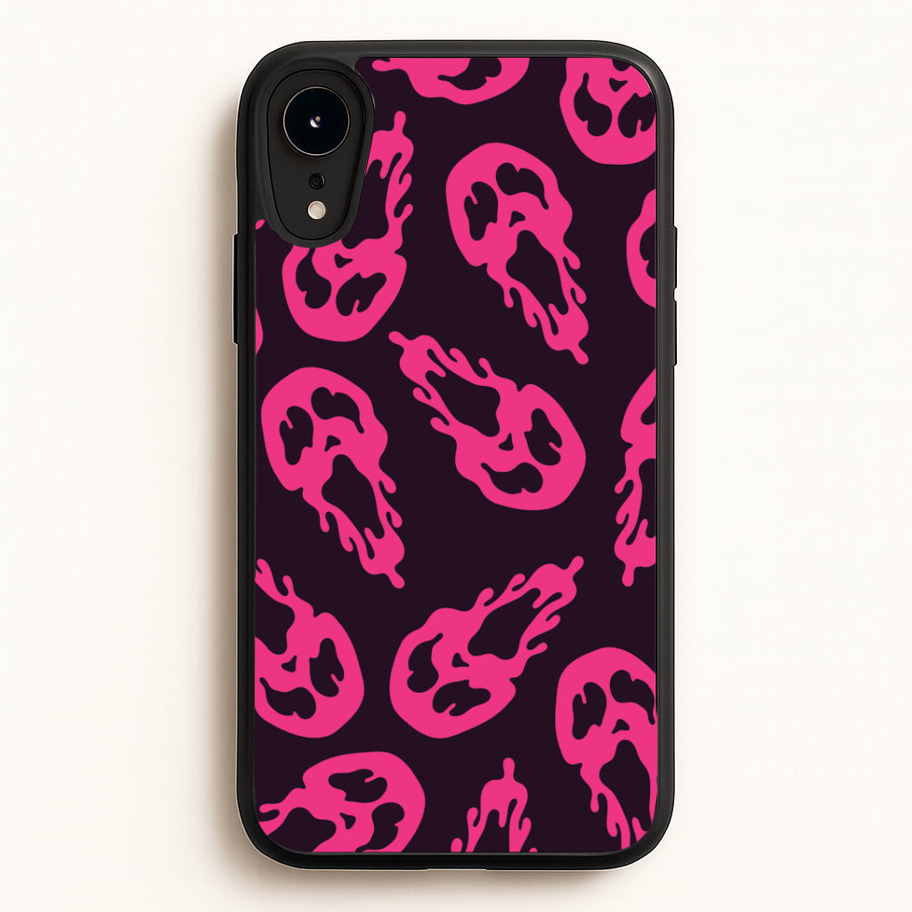 Trippy Ghost Face Pattern iPhone XR Case