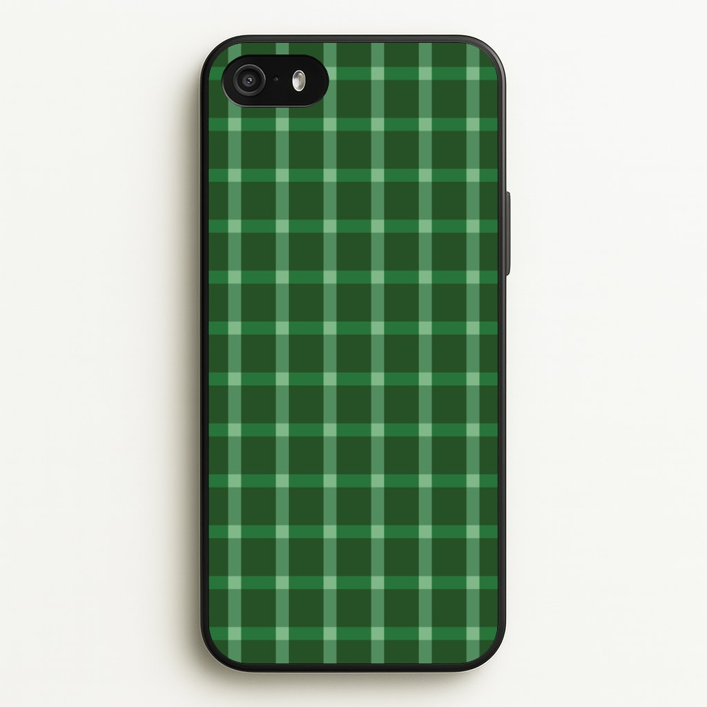 Dark Green Tartan Christmas Pattern iPhone 5 / 5s / SE 2016 Case