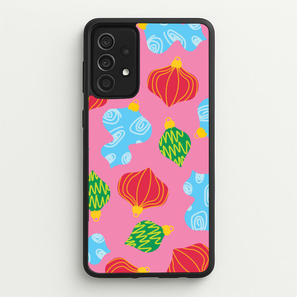 Abstract Christmas Baubles Pattern Galaxy A52 / A52s Case