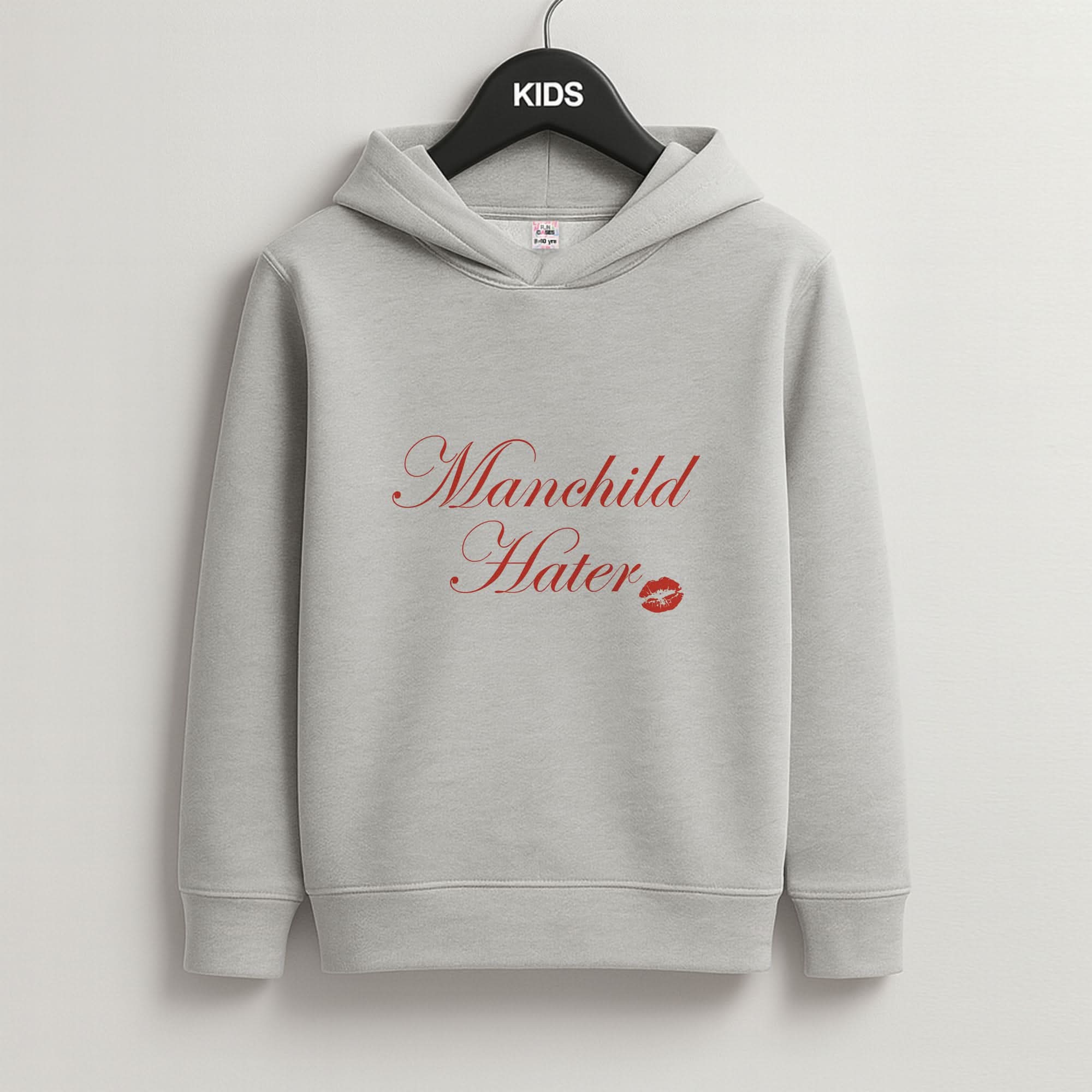 Manchild Hater Grey Kids Hoodie
