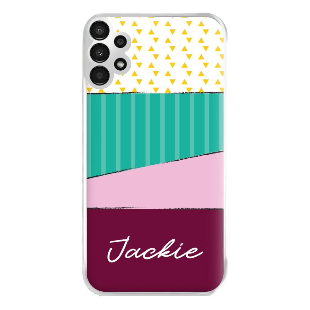 Geometric Patterns Personalised Name Galaxy A13 Case