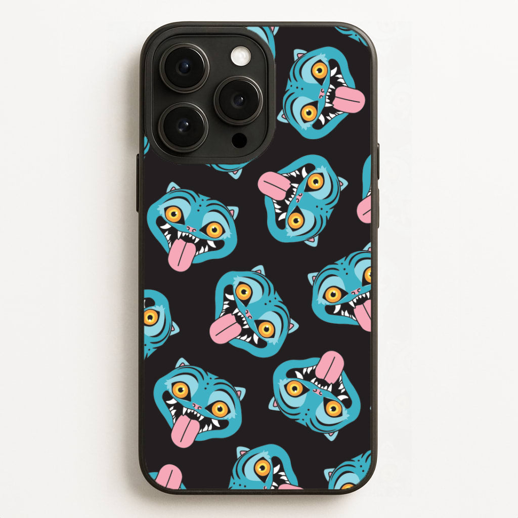 Demon Cat Pattern iPhone 16 Pro Case