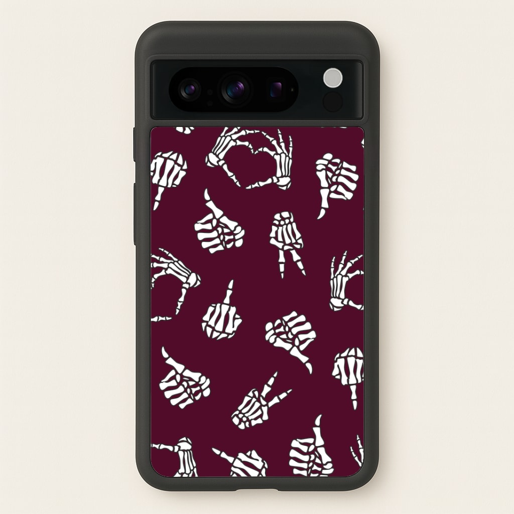 Skeleton Hands Pattern Google Pixel 8 Pro Case