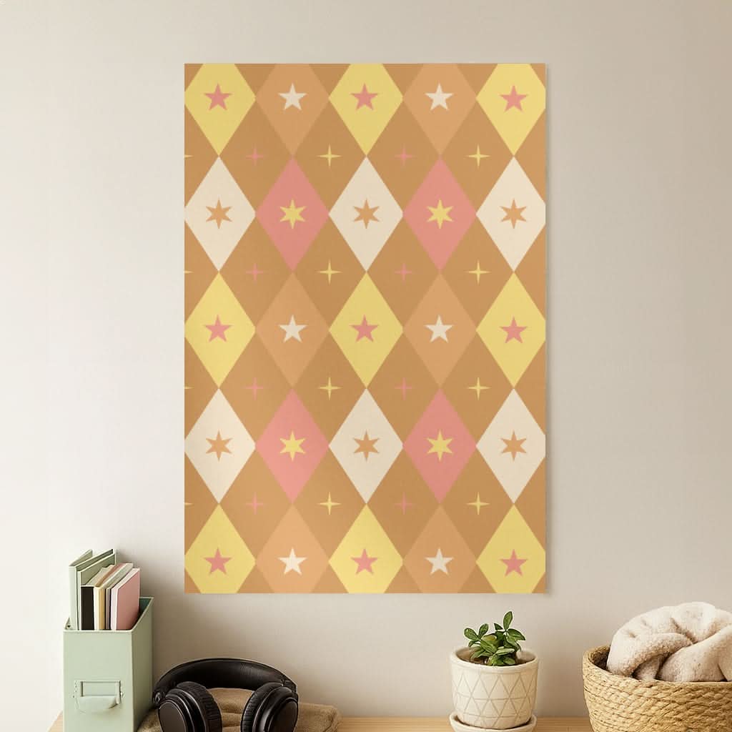 Retro Christmas Argyle Pattern Poster