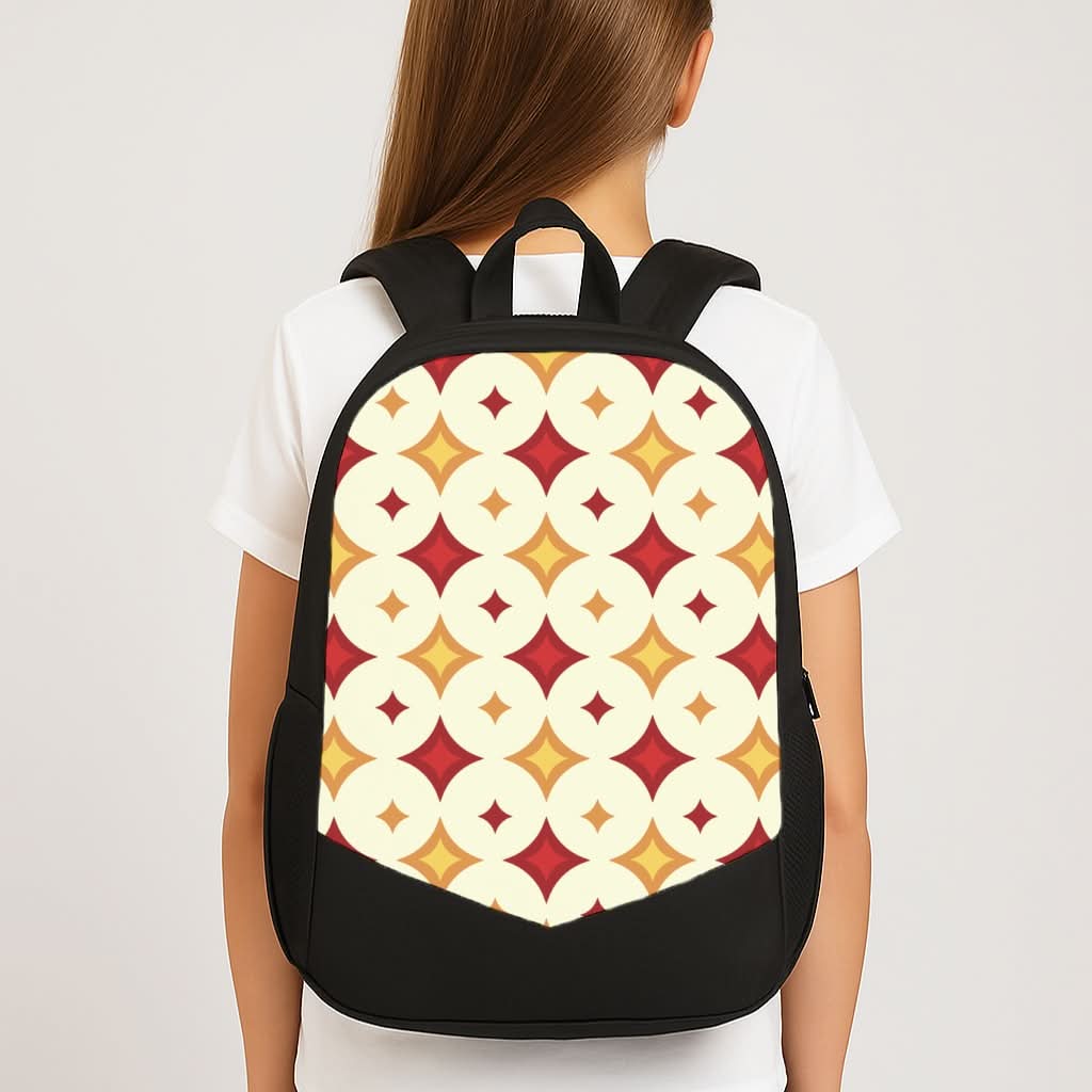 Geometric Christmas Stars Pattern School Bag