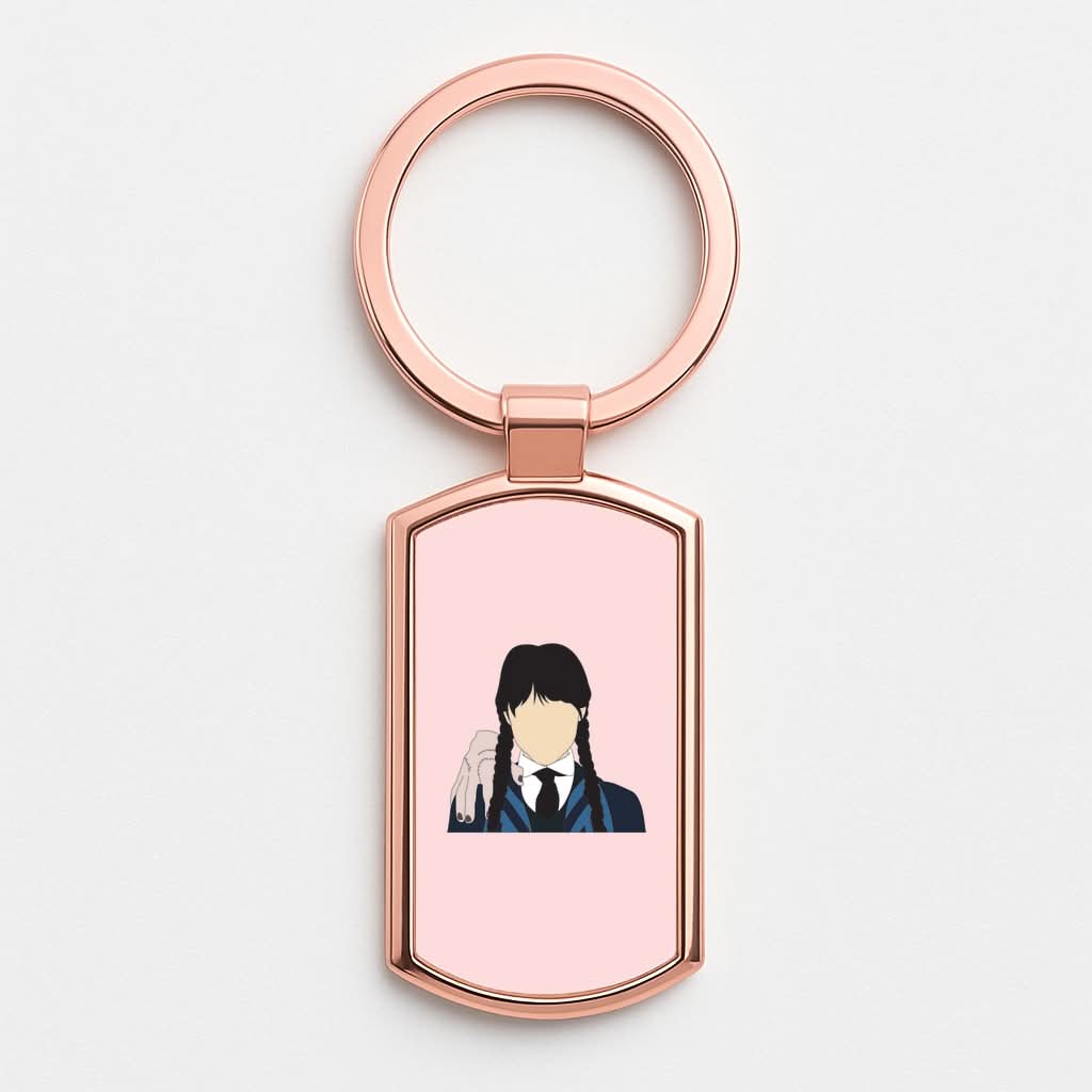 Wednesday And Thing Rose Gold Keyring