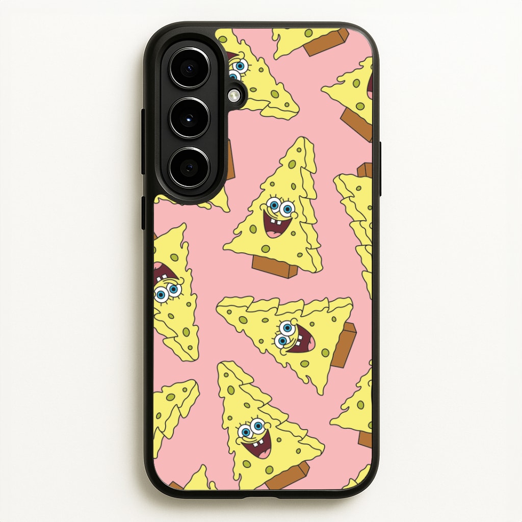 Christmas Tree Cartoon Sponge Pattern Galaxy A56 Case