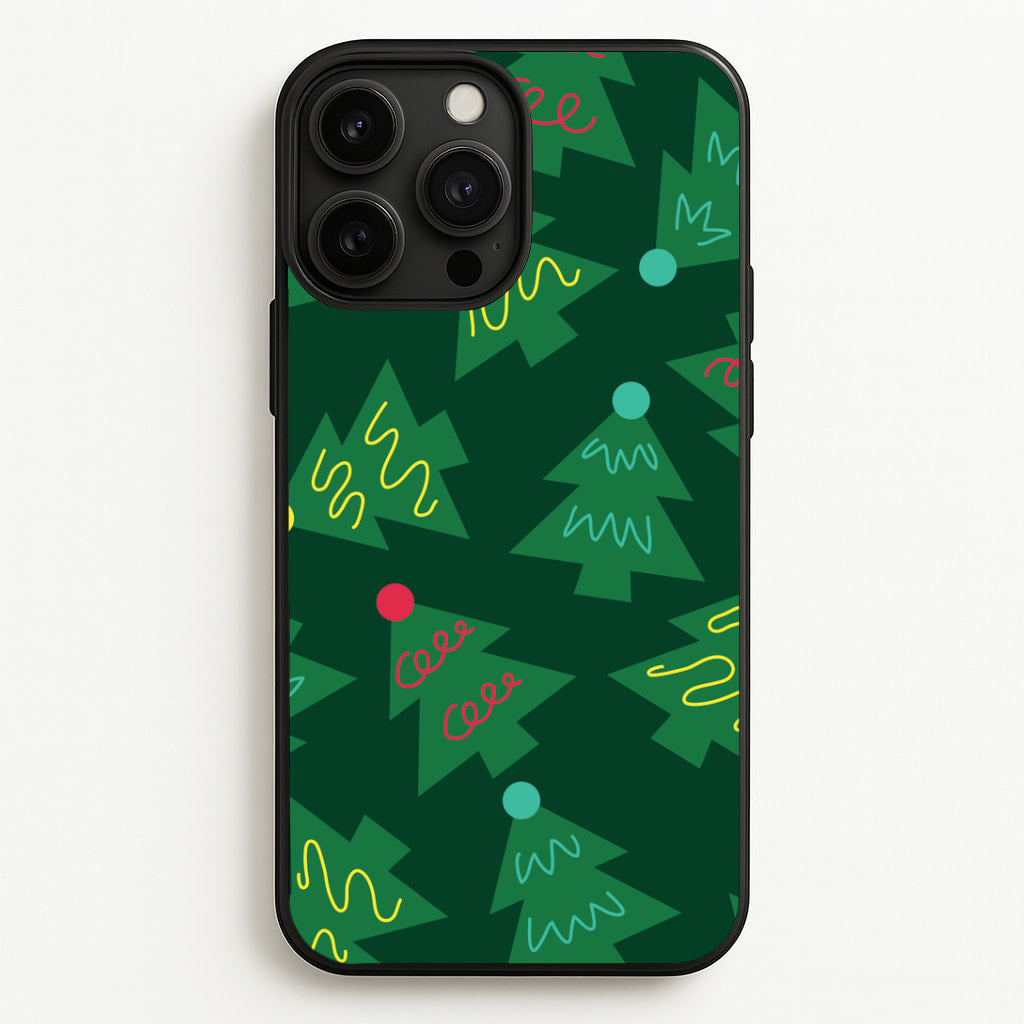 Abstract Christmas Trees Pattern iPhone 13 Pro Case