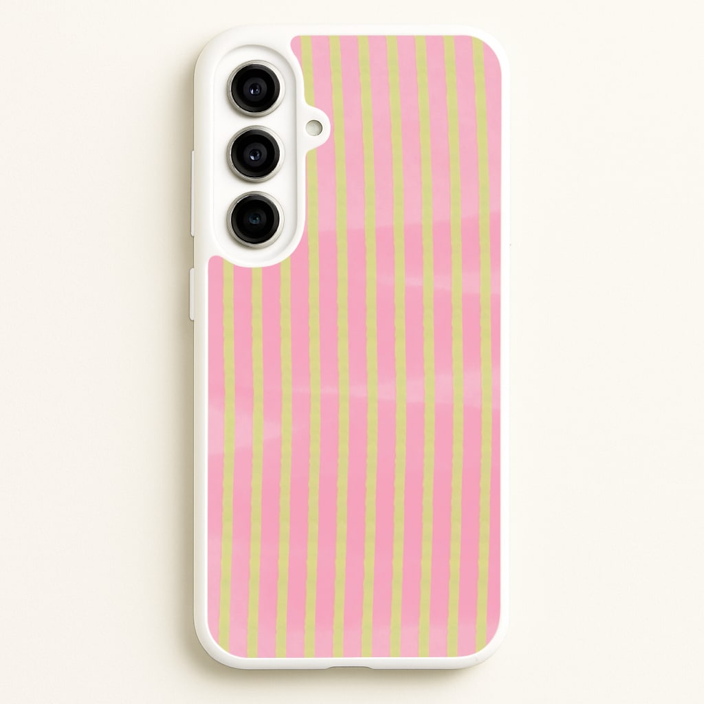 Pink Meadow Stripes Galaxy A56 Case