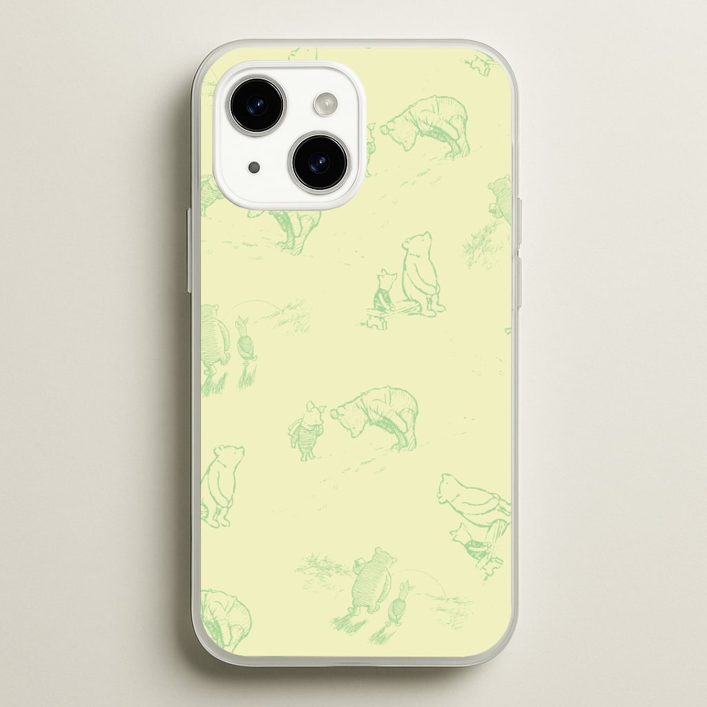 Sketched Winnie Pattern iPhone 15 Case