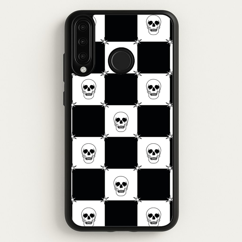 Checkered Skulls Pattern Huawei P30 Lite Case