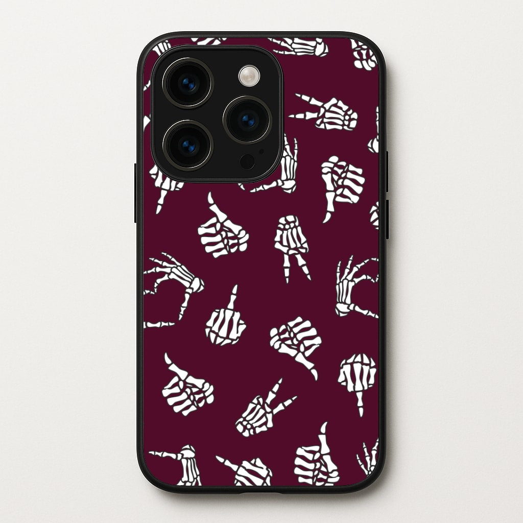 Skeleton Hands Pattern iPhone 15 Pro Case