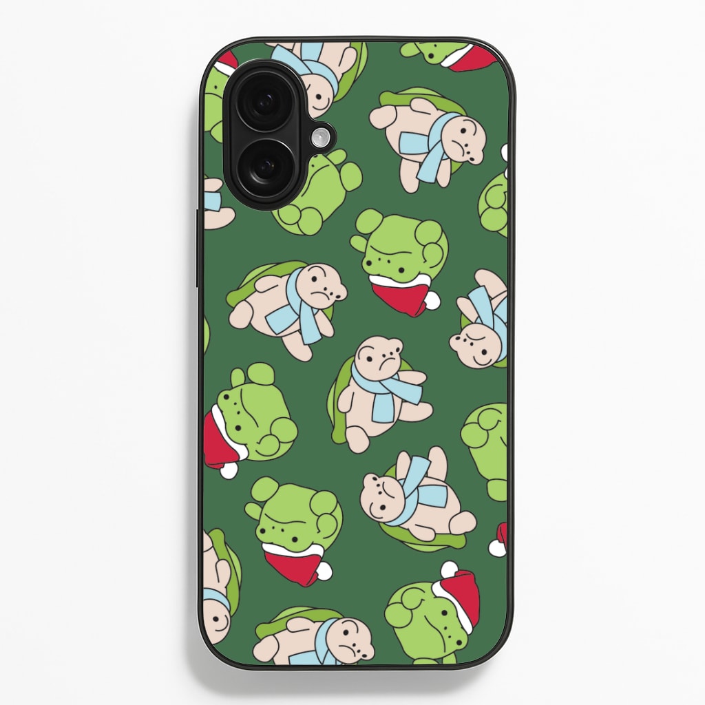 Grumpy Christmas Plushies Pattern iPhone 16 Plus Case