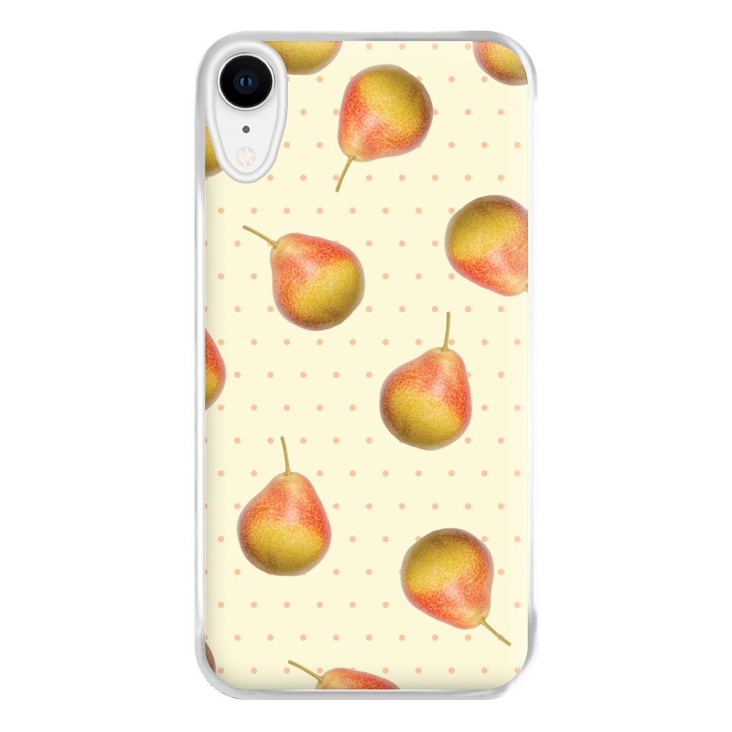 Pears And Polka Dots Pattern iPhone XR Case