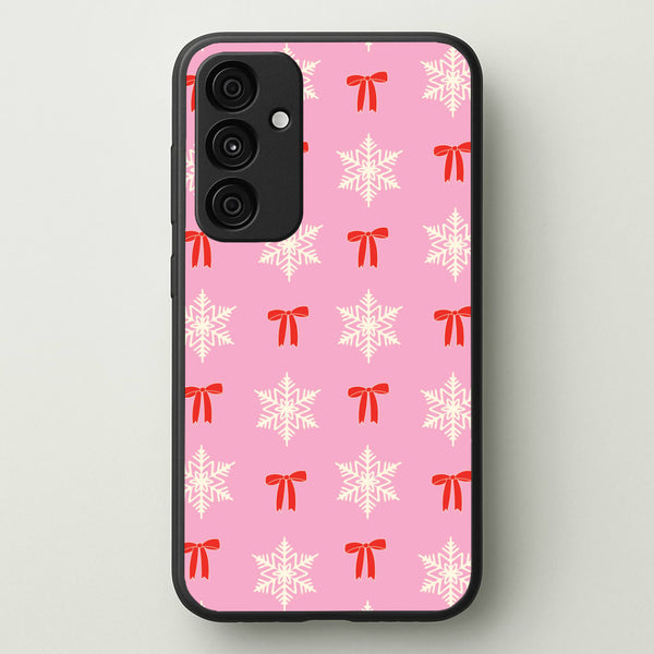 Coquette Bows And Snowflakes Pattern Galaxy A55 Case
