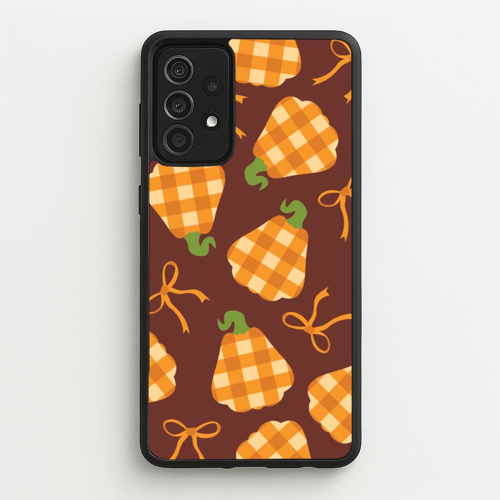 Tartan Pumpkins And Bows Pattern Galaxy A52 / A52s Case