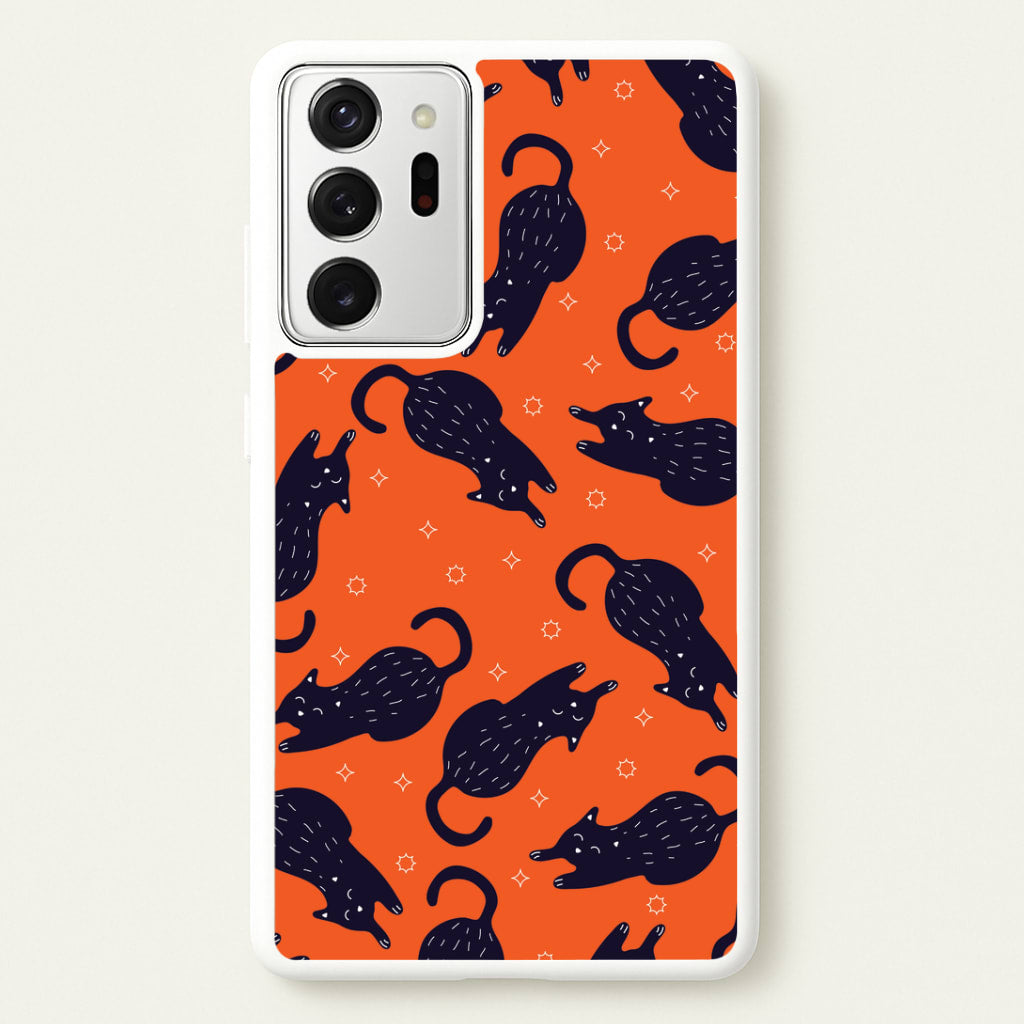 Black Cats And Stars Pattern Galaxy Note 20 Ultra Case
