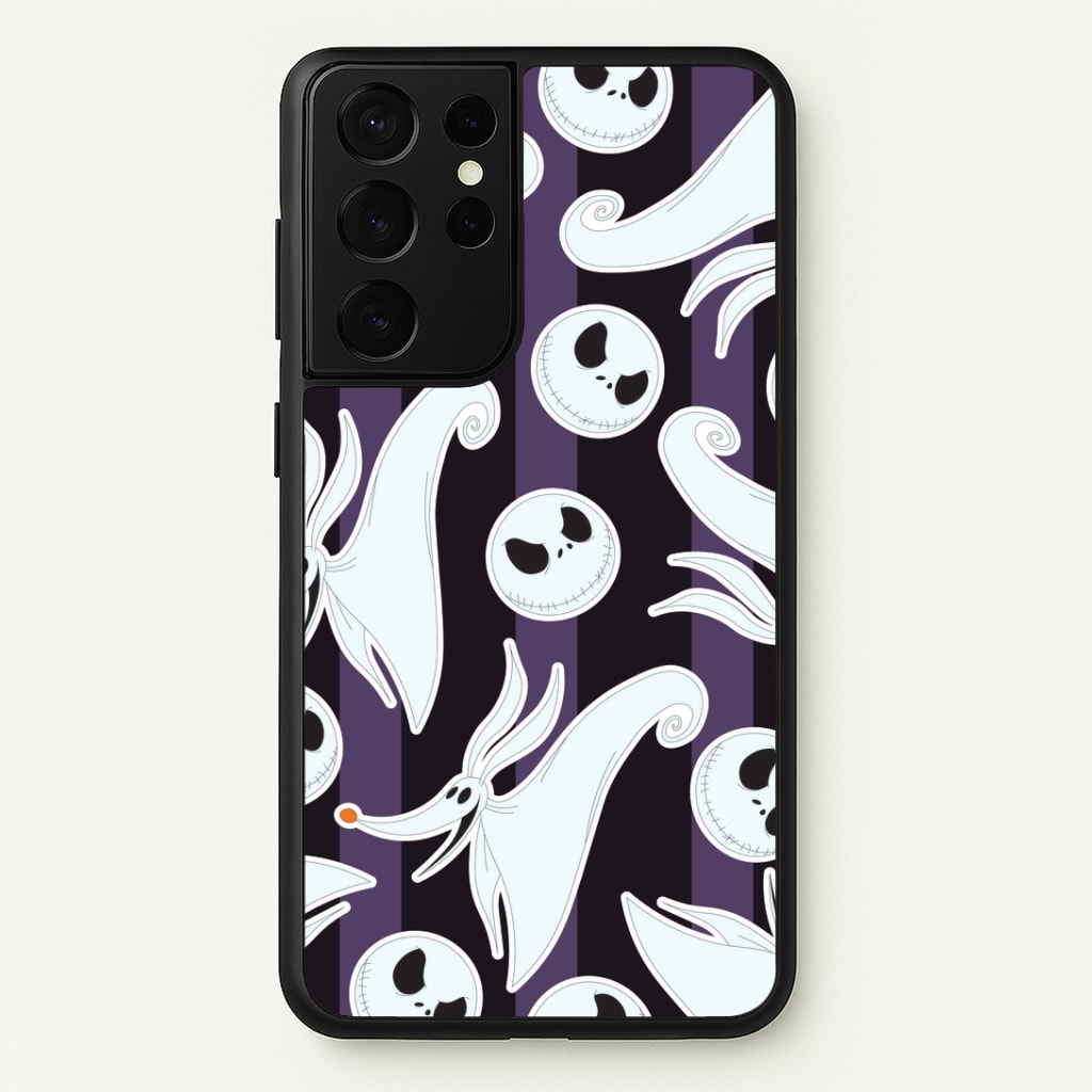 Skeleton Dog And Face Pattern Galaxy S21 Ultra Case