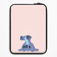 Cute Blue Alien Handstand Laptop Sleeve