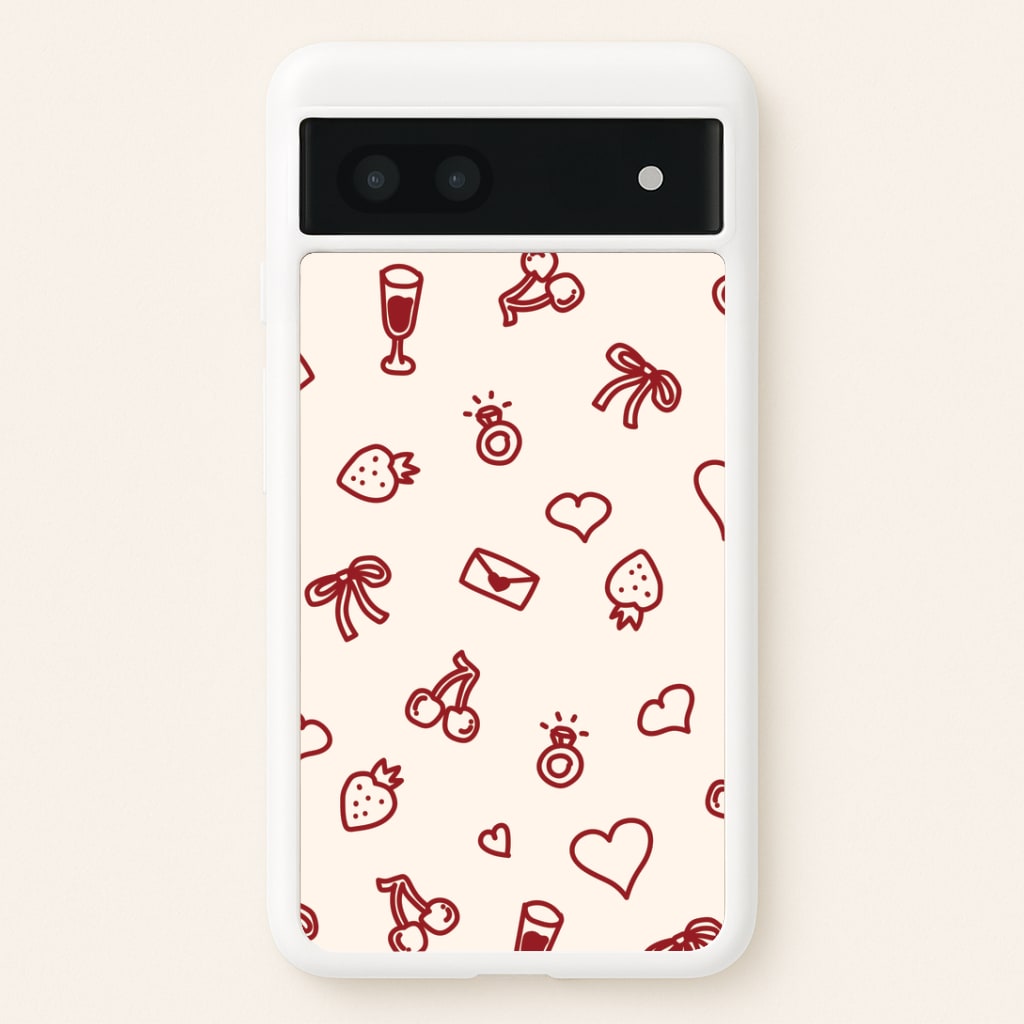 Valentines Doodles Google Pixel 7a Case