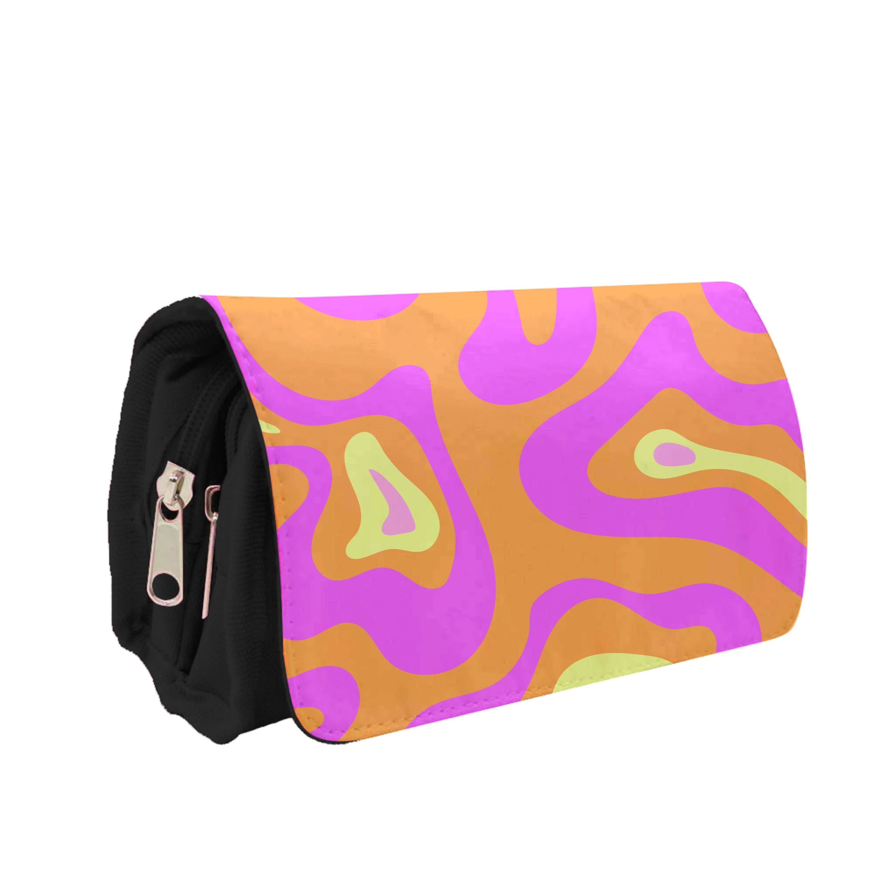 Orange And Pink Psychedelic Pattern Pencil Case