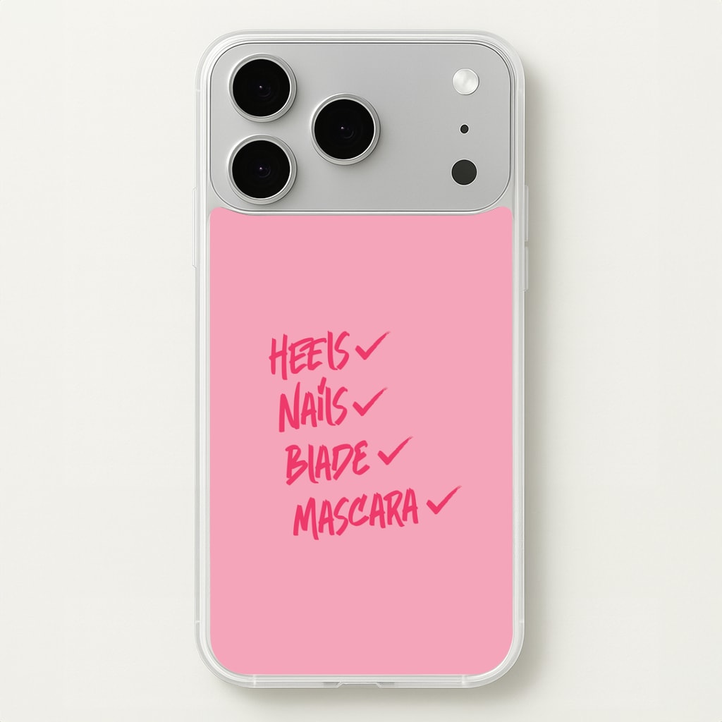 Heels, Nails, Blade, Mascara iPhone 17 Pro Case